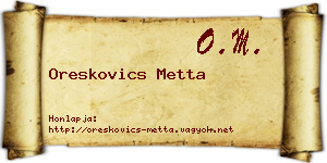 Oreskovics Metta névjegykártya